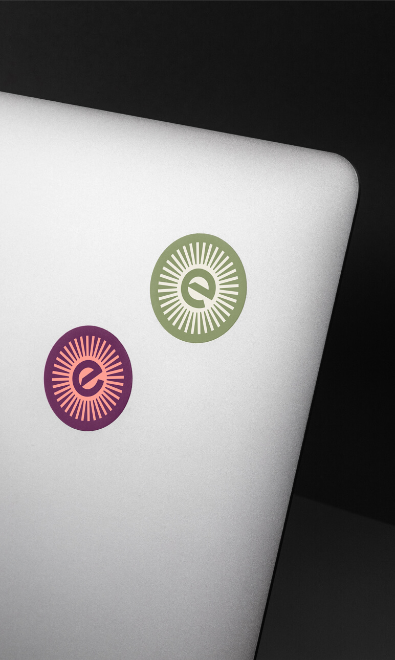New Enerim stickers on a laptop